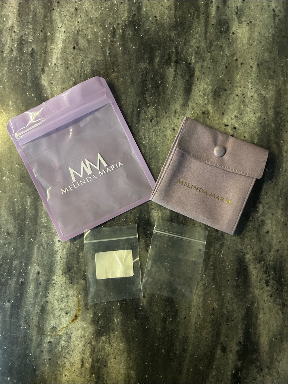Melinda Maria Lavender Jewelry Pouch Set with Branded Zip Bag